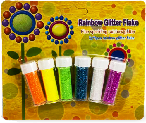 Glitter Flakes Rainbow Colours