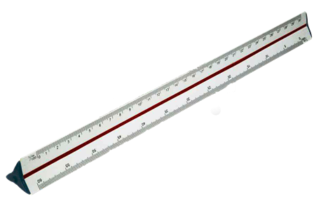 6 Scales Aluminium Triangular Ruler 30cm