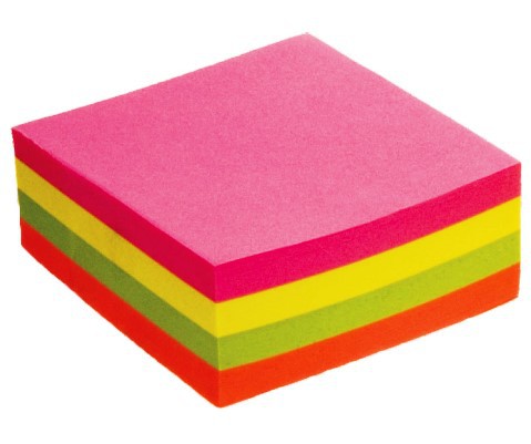 Sticky Notes 75 X 75mm Neon Assorted Colours