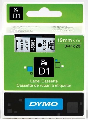 Dymo Tape 19mm x 7m Black on White