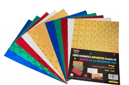 Adhesive Holographic Paper A4 Assorted Colours