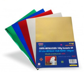 Metallic Non Adhesive Paper A4 Assorted Colours