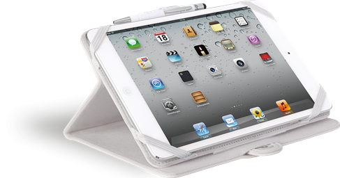 iPad Mini Case with Touch Pen 2-in-1 White