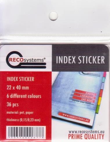 Index Tabs Plastic 22 x 40mm