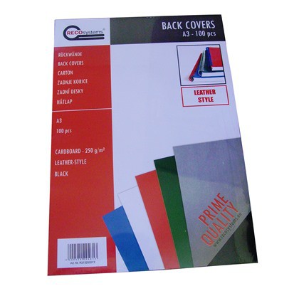A3 Back Black binding cover