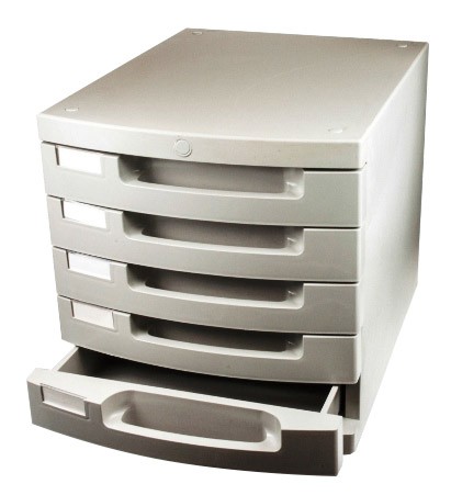 Plastic Drawers x 5 Grey
