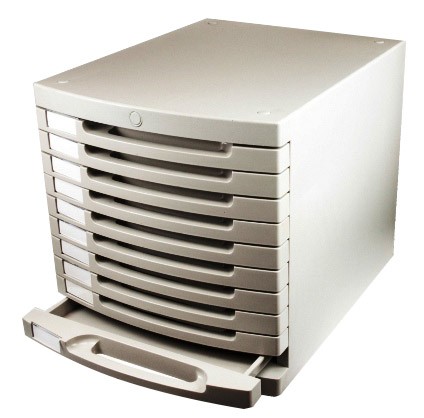 Plastic Drawers x 10 Grey