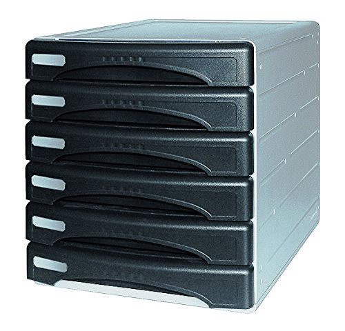 Plastic Drawers x 6 Black