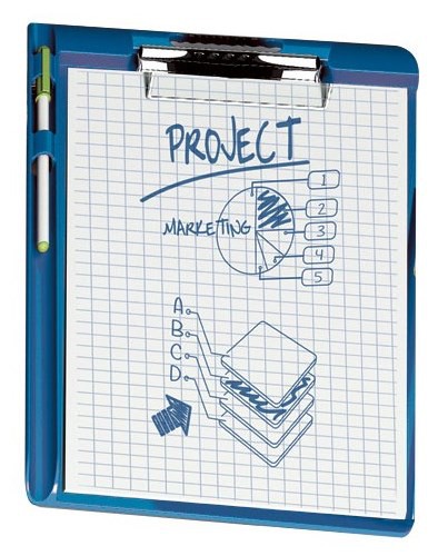 Clip Board A4 Blue with pen holder