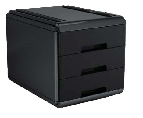 Mini Plastic Drawers x 3 Black