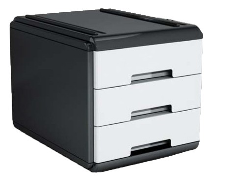 Mini Plastic Drawers x 3 White