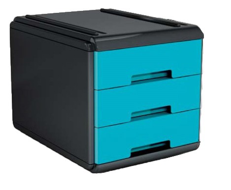 Mini Plastic Drawers x 3 Blue