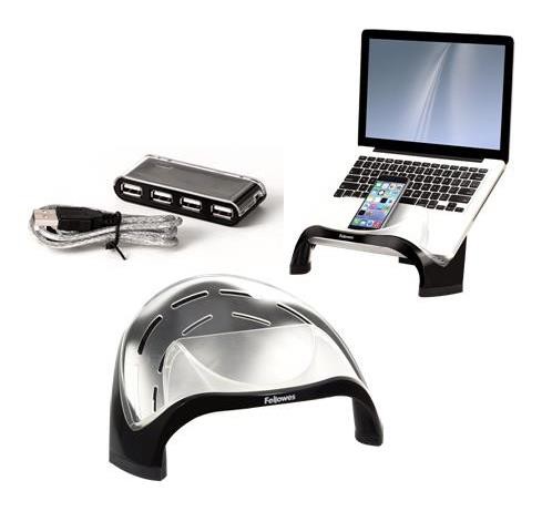 Laptop Riser with Integrated USB Hub