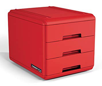 Mini Plastic Drawers x 3 Red