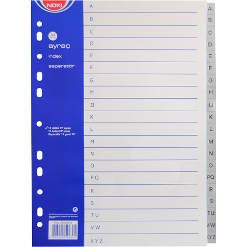 A to Z Index PVC