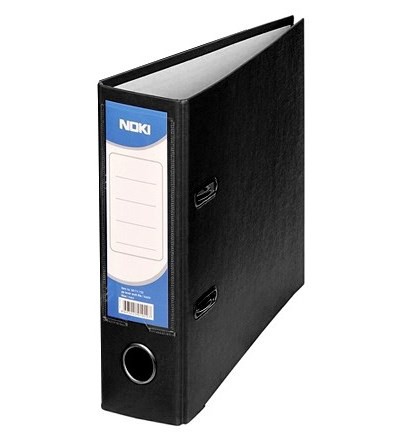 Noki Plastic Lever Arch File Black 8cm