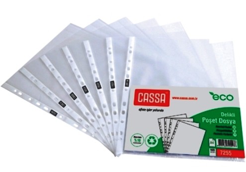 Cassa Eco A4 Plastic Punched Pockets