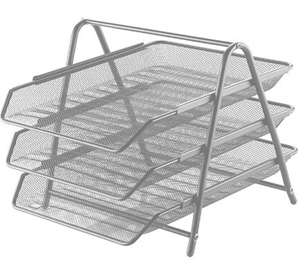 Filing Trays Silver Set of 3 'CASSA'
