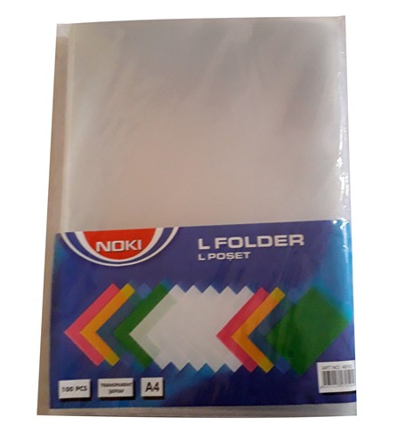 Noki L Shaped A4 Transparent Plastic Pockets
Pack of 100