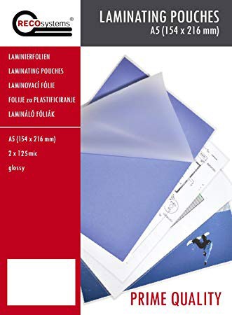 Laminating Pouches A5 125 mic