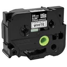 Brother Tape 24mm x 8m Black on White Extra Strong