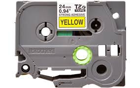Brother Tape 24mm x 8m Black on Yellow Extra Strong