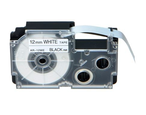 Casio Tape 12mm x 8m Black on White
