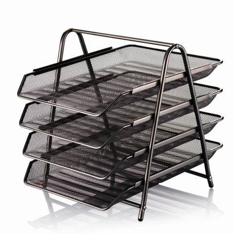 Filing Trays Black Set of 4 'CASSA'
