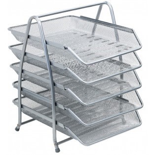 Filing Trays Silver Set of 5 'CASSA'