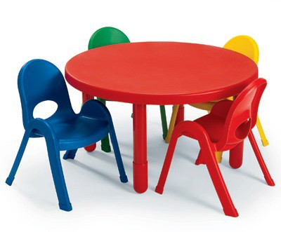 Plastic table 91.4cm dia x 46cm height Red