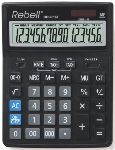 Desktop Calculator 16 digits Rebell BDC 716T