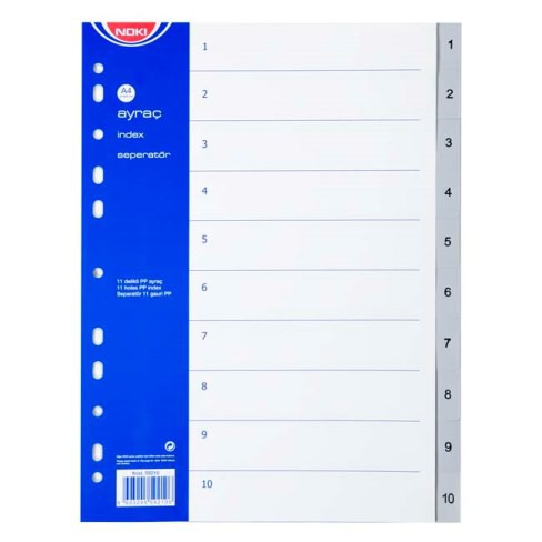 Plastic Dividers Numbered 1 to 10 'Noki'