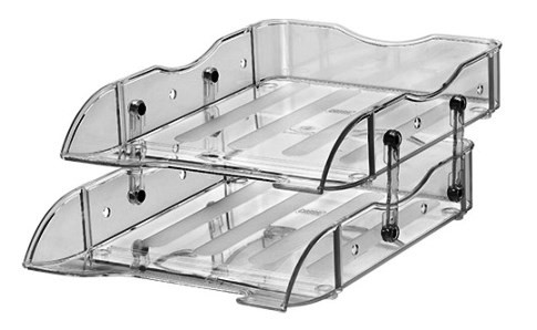 Filing Trays Transparent Set of 2