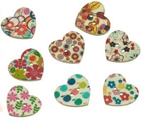 Wooden Hearts Assorted Flower