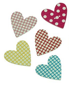 Wooden Hearts Assorted Colours