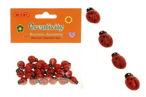 Wooden Ladybirds 12 x 15mm