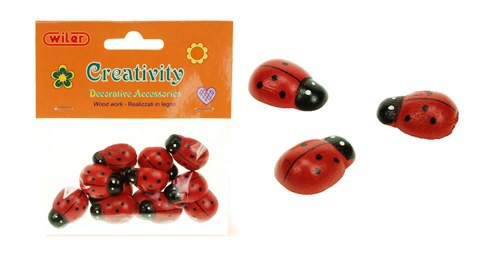 Wooden Ladybirds 18 x 25mm