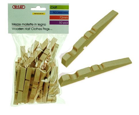 Wooden Pegs Half 72mm