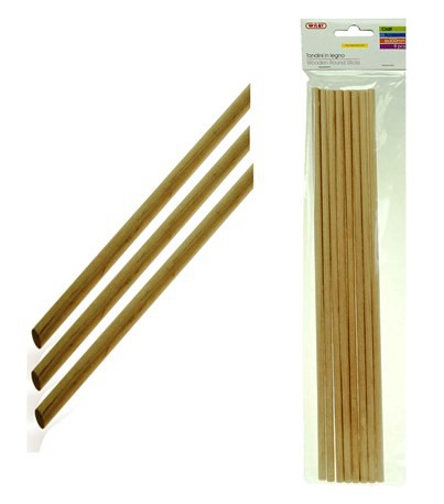 Wooden Round Sticks 3 x 300mm