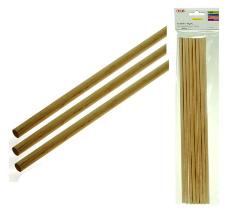 Wooden Round Sticks 6 x 300mm