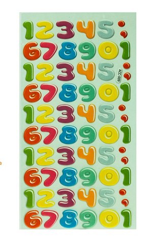 Self Adhesive Stickers Puffy Numbers