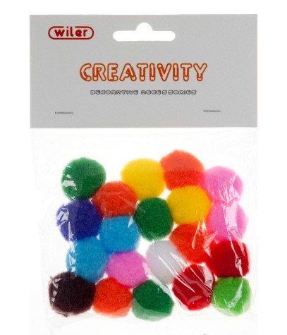 Pom Poms Assorted Colours 25mm