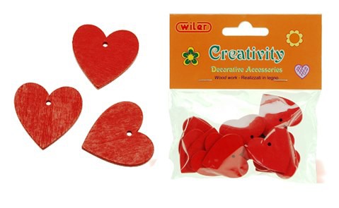 Wooden Hearts Red