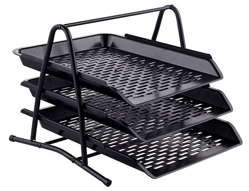 Filing Trays Black Set of 3 'Ark'