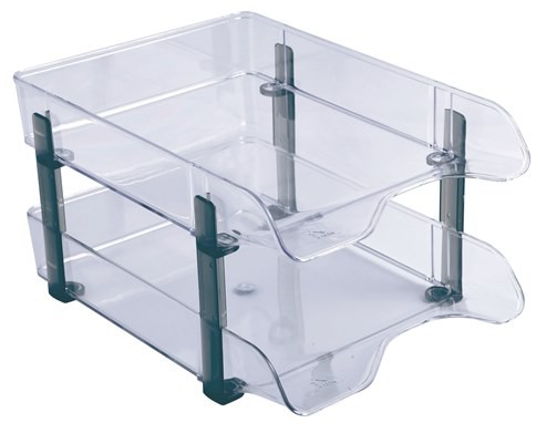 Filing Trays Transparent Set of 2 'Ark'