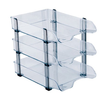 Filing Trays Transparent Set of 3 'Ark'