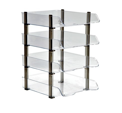 Filing Trays Transparent Set of 4 'Ark'