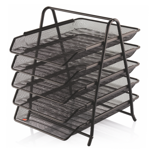 Filing Trays Black Set of 5 'CASSA'