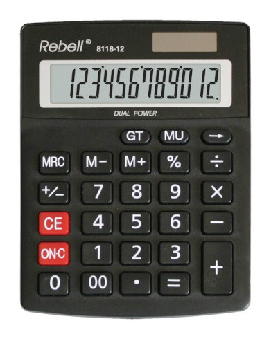 12 Digit Calculator Rebell 8118-12