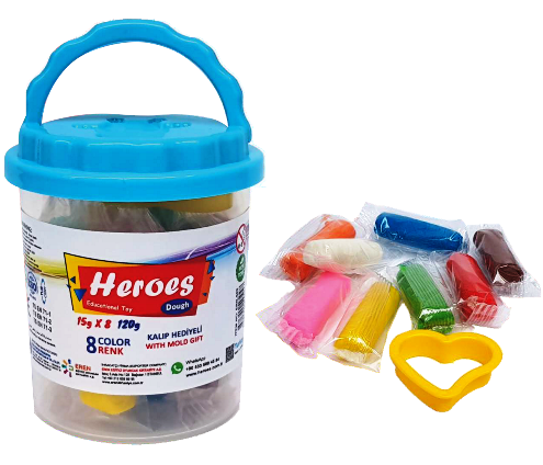 Bucket of 8 Play Dough & Mould Gift